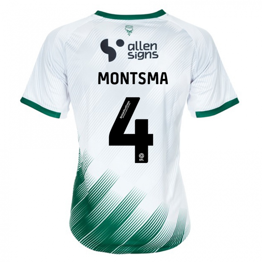 Herren Lewis Montsma #4 Weiß Auswärtstrikot Trikot 2023/24 T-Shirt Schweiz