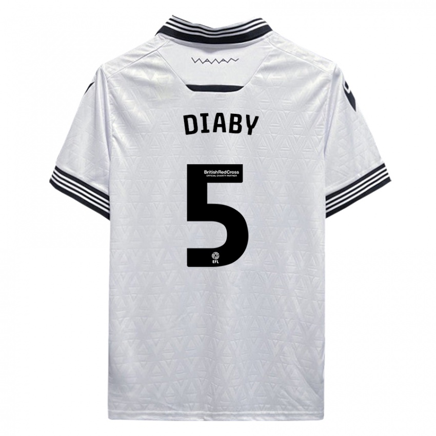 Herren Bambo Diaby #5 Weiß Auswärtstrikot Trikot 2023/24 T-Shirt Schweiz