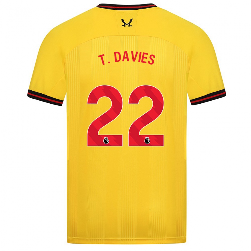 Herren Tom Davies #22 Gelb Auswärtstrikot Trikot 2023/24 T-Shirt Schweiz