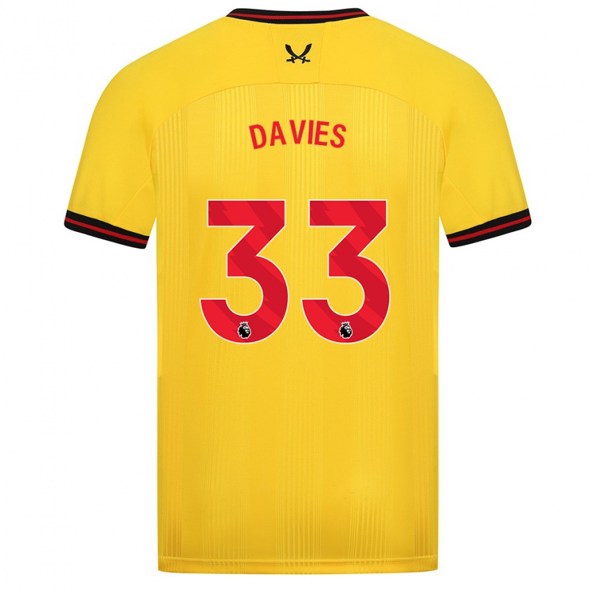 Herren Bethan Davies #33 Gelb Auswärtstrikot Trikot 2023/24 T-Shirt Schweiz