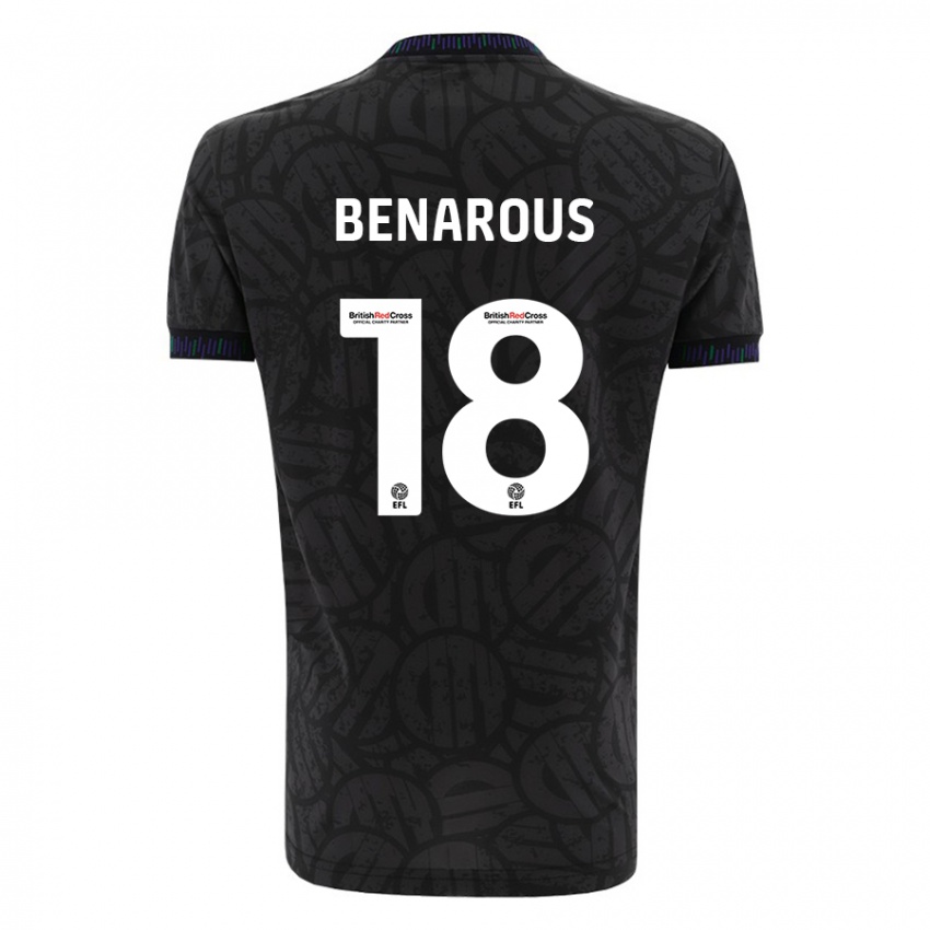 Herren Ayman Benarous #18 Schwarz Auswärtstrikot Trikot 2023/24 T-Shirt Schweiz