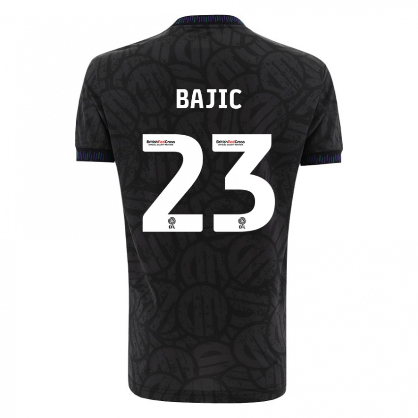 Herren Stefan Bajic #23 Schwarz Auswärtstrikot Trikot 2023/24 T-Shirt Schweiz