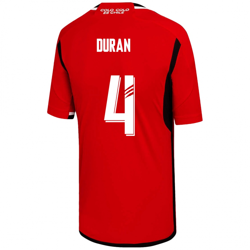 Herren Elisa Durán #4 Rot Auswärtstrikot Trikot 2023/24 T-Shirt Schweiz