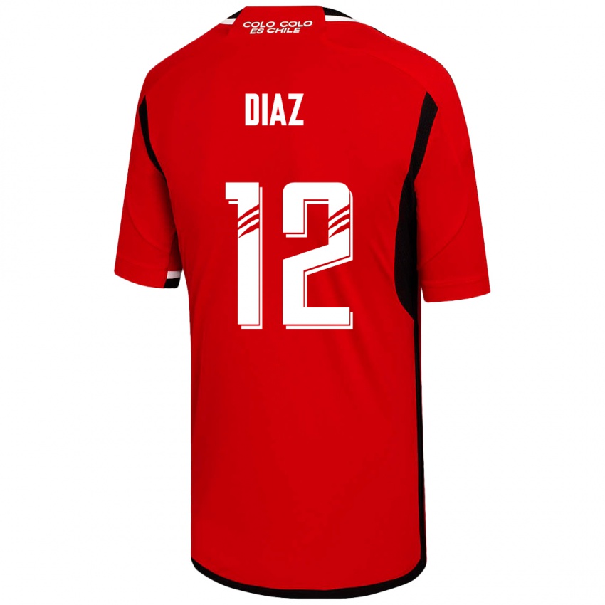 Herren Javiera Díaz #12 Rot Auswärtstrikot Trikot 2023/24 T-Shirt Schweiz