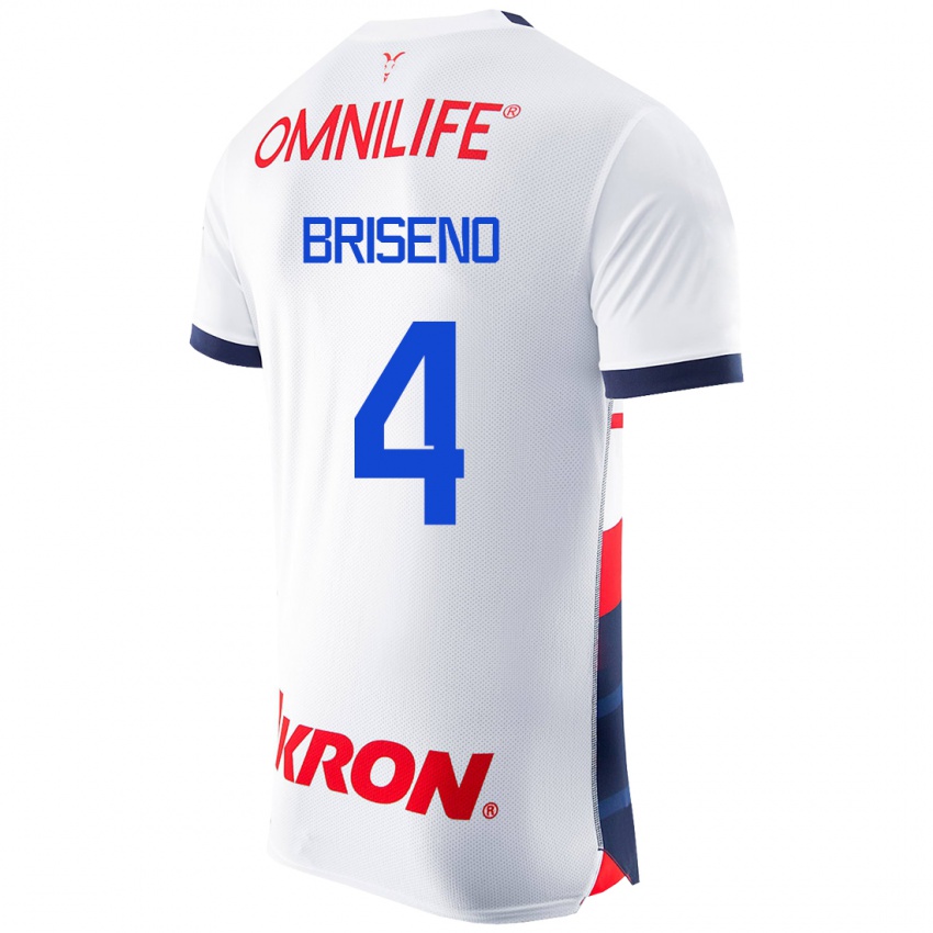 Herren Antonio Briseño #4 Weiß Auswärtstrikot Trikot 2023/24 T-Shirt Schweiz