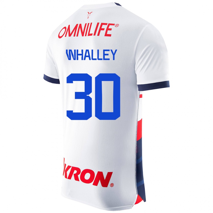 Homme Maillot Óscar Whalley #30 Blanc Tenues Extérieur 2023/24 T-Shirt Suisse