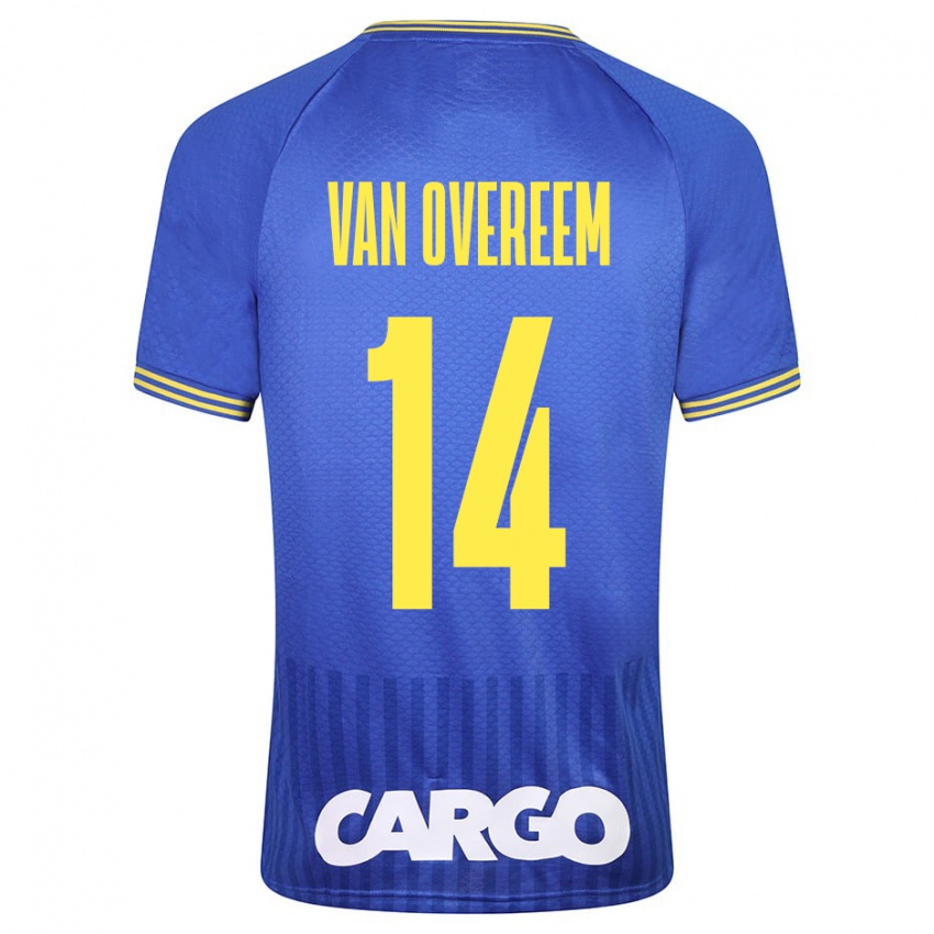 Homme Maillot Joris Van Overeem #14 Bleu Tenues Extérieur 2023/24 T-Shirt Suisse