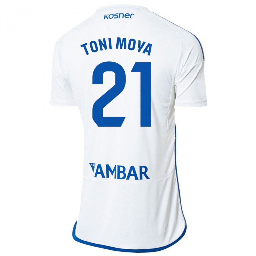 Femme Maillot Toni Moya #21 Blanc Tenues Domicile 2023/24 T-Shirt Suisse