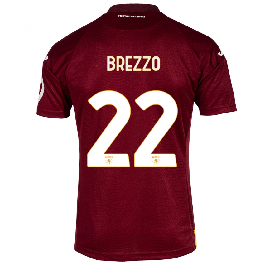 Damen Matteo Brezzo #22 Dunkelrot Heimtrikot Trikot 2023/24 T-Shirt Schweiz