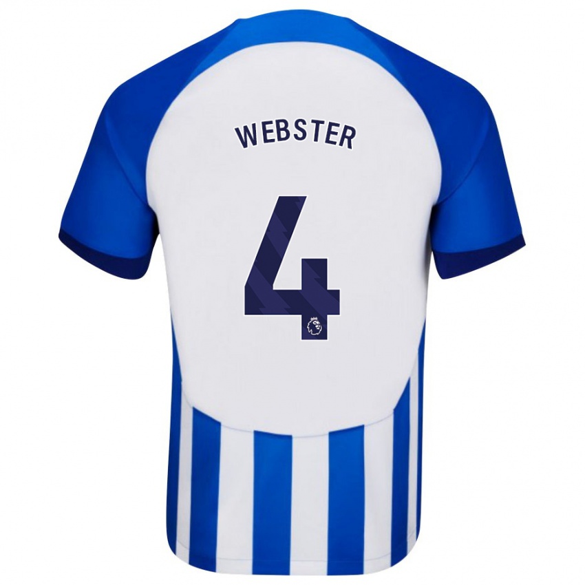Femme Maillot Adam Webster #4 Bleu Tenues Domicile 2023/24 T-Shirt Suisse