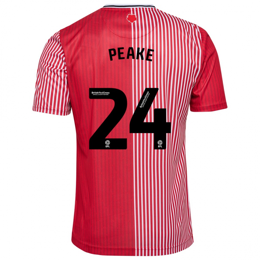 Femme Maillot Paige Peake #24 Rouge Tenues Domicile 2023/24 T-Shirt Suisse