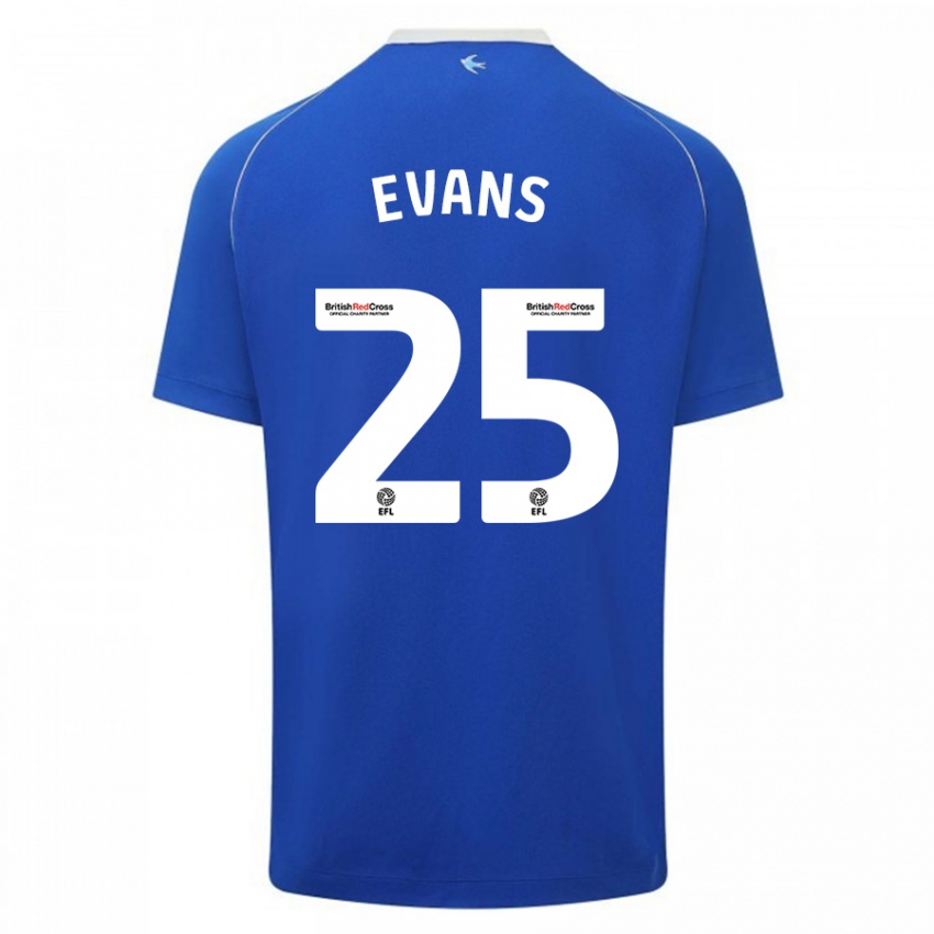 Femme Maillot Kieron Evans #25 Bleu Tenues Domicile 2023/24 T-Shirt Suisse