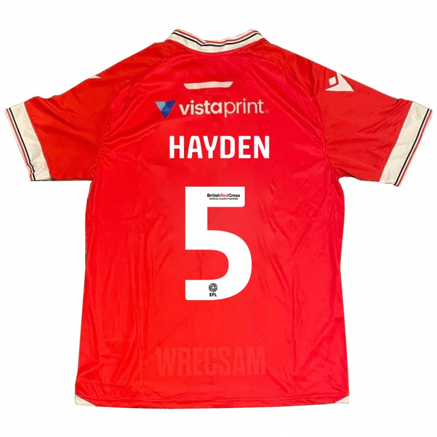Damen Aaron Hayden #5 Rot Heimtrikot Trikot 2023/24 T-Shirt Schweiz