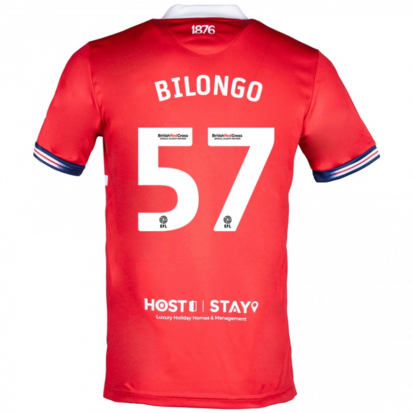 Femme Maillot Bryant Bilongo #57 Rouge Tenues Domicile 2023/24 T-Shirt Suisse
