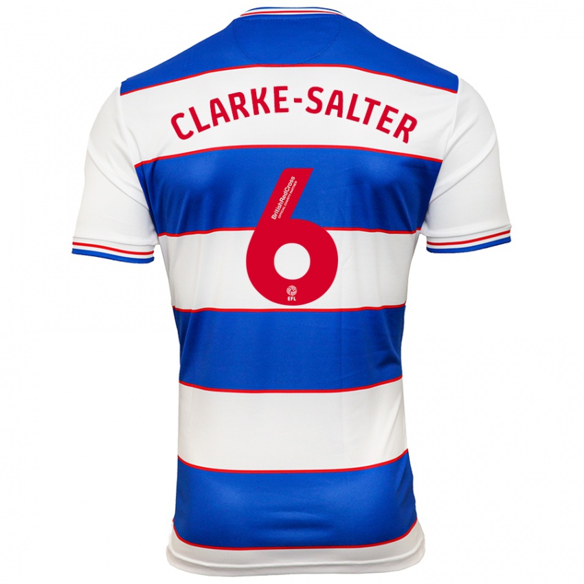 Femme Maillot Jake Clarke-Salter #6 Blanc Bleu Tenues Domicile 2023/24 T-Shirt Suisse