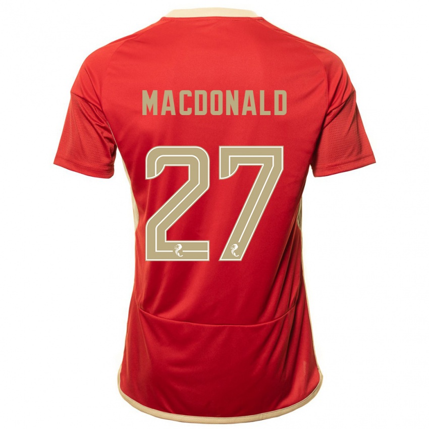 Femme Maillot Angus Macdonald #27 Rouge Tenues Domicile 2023/24 T-Shirt Suisse