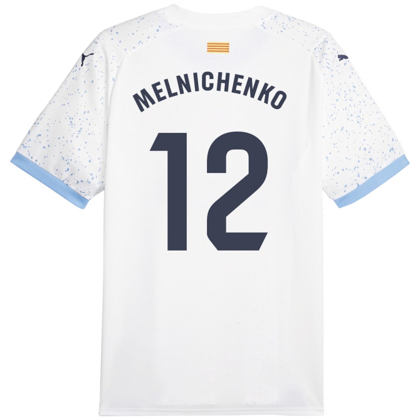 Damen Dmytro Melnichenko #12 Weiß Auswärtstrikot Trikot 2023/24 T-Shirt Schweiz