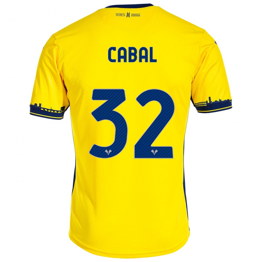Damen Juan Cabal #32 Gelb Auswärtstrikot Trikot 2023/24 T-Shirt Schweiz