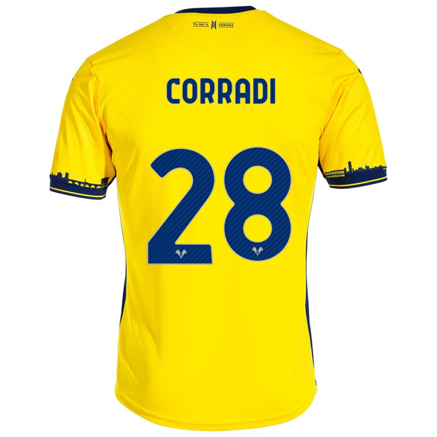 Damen Christian Corradi #28 Gelb Auswärtstrikot Trikot 2023/24 T-Shirt Schweiz