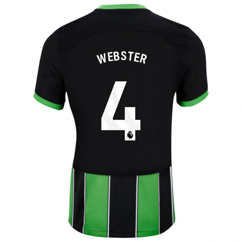 Femme Maillot Adam Webster #4 Vert Noir Tenues Extérieur 2023/24 T-Shirt Suisse