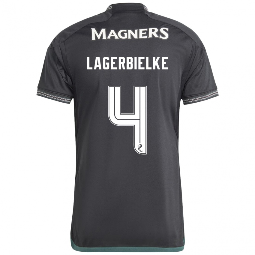 Damen Gustaf Lagerbielke #4 Schwarz Auswärtstrikot Trikot 2023/24 T-Shirt Schweiz