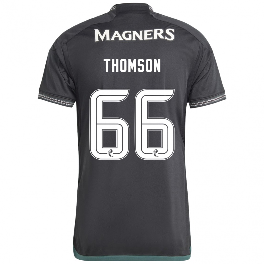 Damen Corey Thomson #66 Schwarz Auswärtstrikot Trikot 2023/24 T-Shirt Schweiz