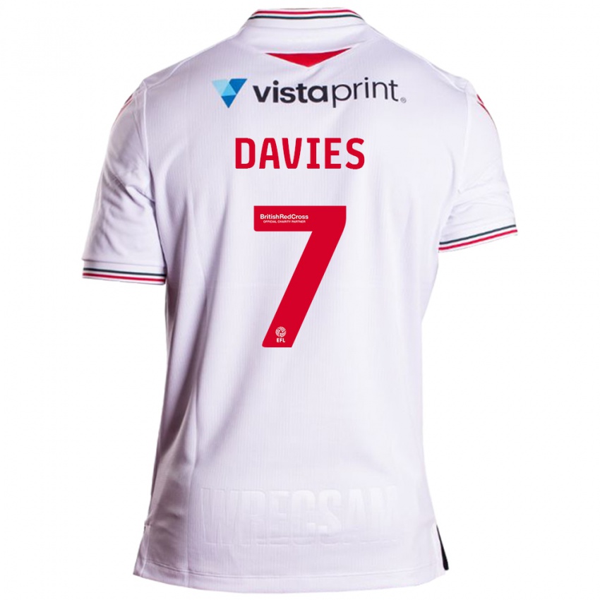 Femme Maillot Jordan Davies #7 Blanc Tenues Extérieur 2023/24 T-Shirt Suisse