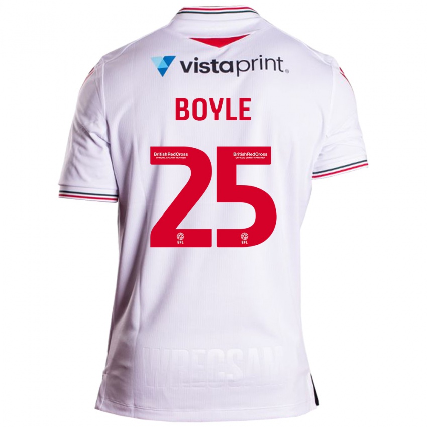 Femme Maillot Will Boyle #25 Blanc Tenues Extérieur 2023/24 T-Shirt Suisse