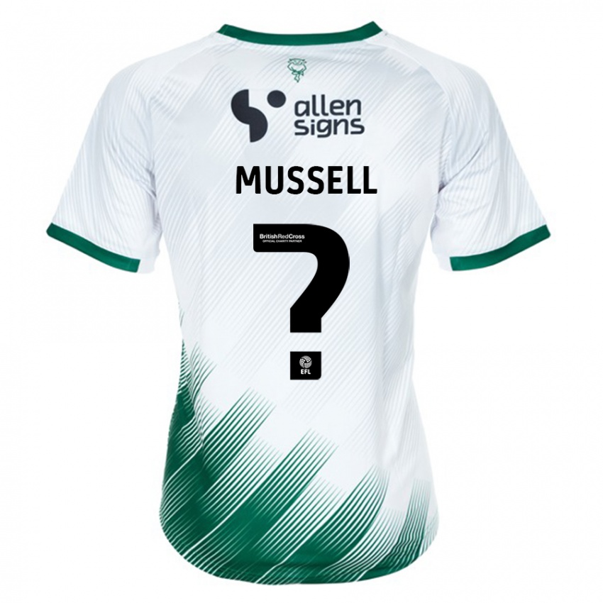 Femme Maillot Theo Mussell #0 Blanc Tenues Extérieur 2023/24 T-Shirt Suisse