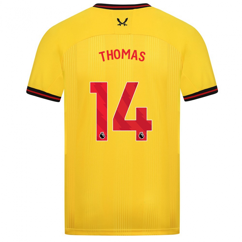 Damen Luke Thomas #14 Gelb Auswärtstrikot Trikot 2023/24 T-Shirt Schweiz