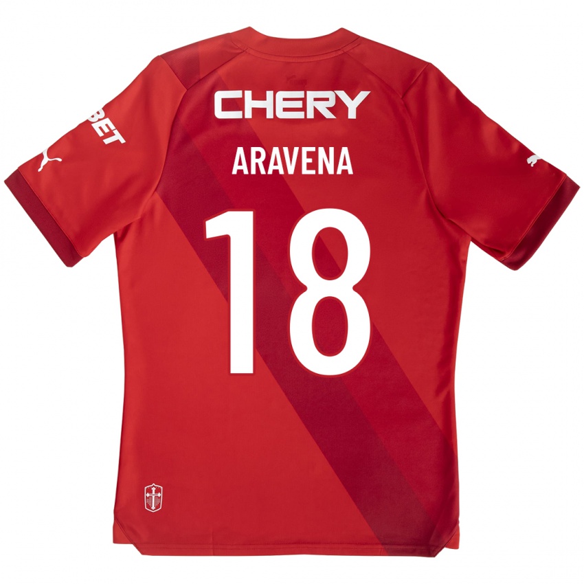 Femme Maillot Alexander Aravena #18 Rouge Tenues Extérieur 2023/24 T-Shirt Suisse