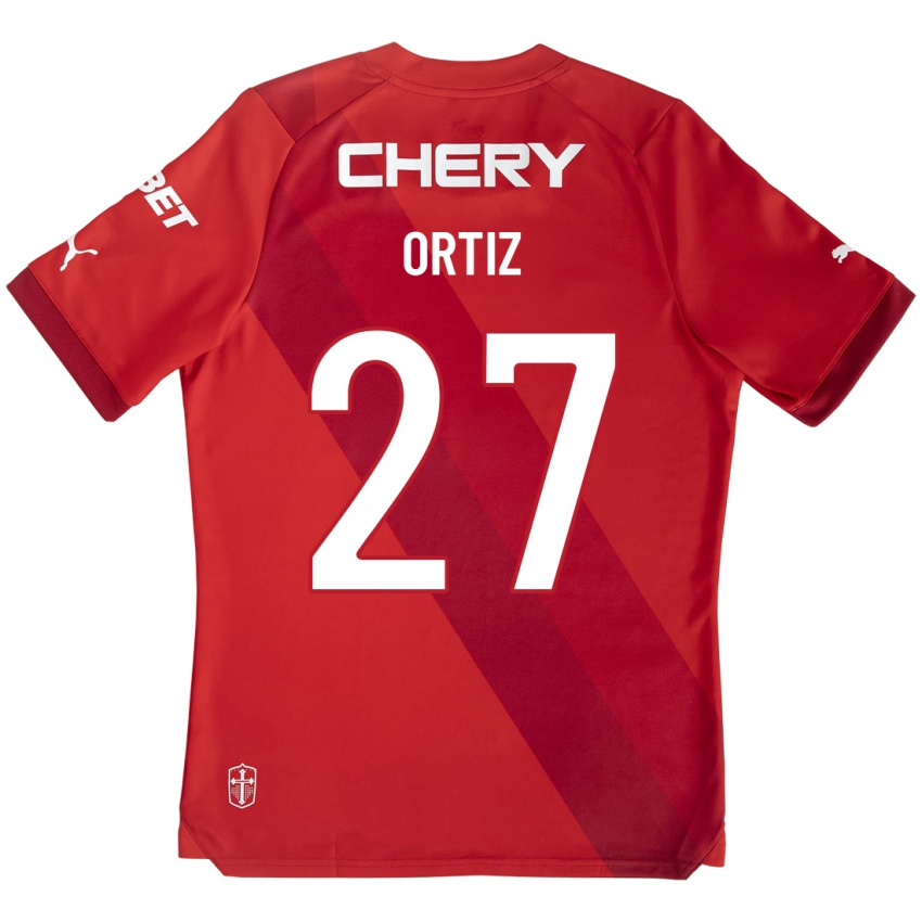 Femme Maillot Jorge Ortiz #27 Rouge Tenues Extérieur 2023/24 T-Shirt Suisse