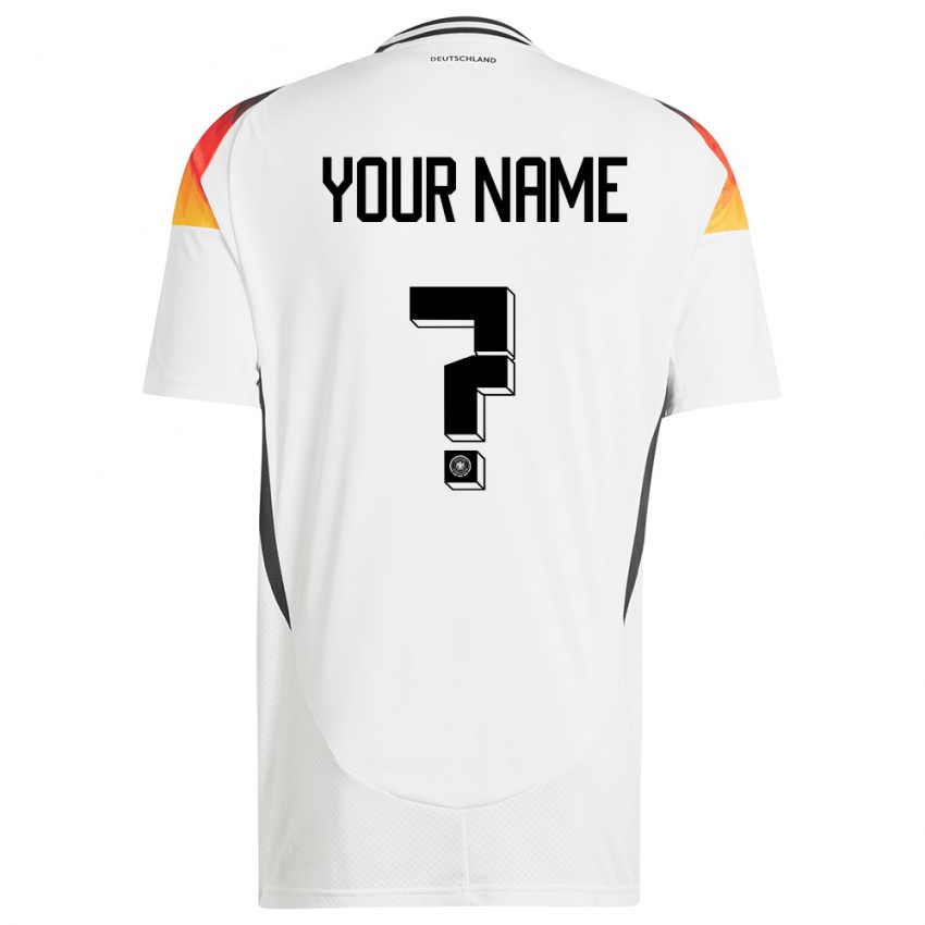 Enfant Maillot Allemagne Votre Nom #0 Blanc Tenues Domicile 24-26 T-Shirt Suisse