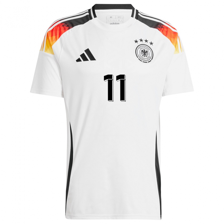 Enfant Maillot Allemagne Yusuf Kabadayi #11 Blanc Tenues Domicile 24-26 T-Shirt Suisse