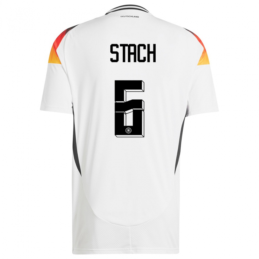 Enfant Maillot Allemagne Anton Stach #6 Blanc Tenues Domicile 24-26 T-Shirt Suisse
