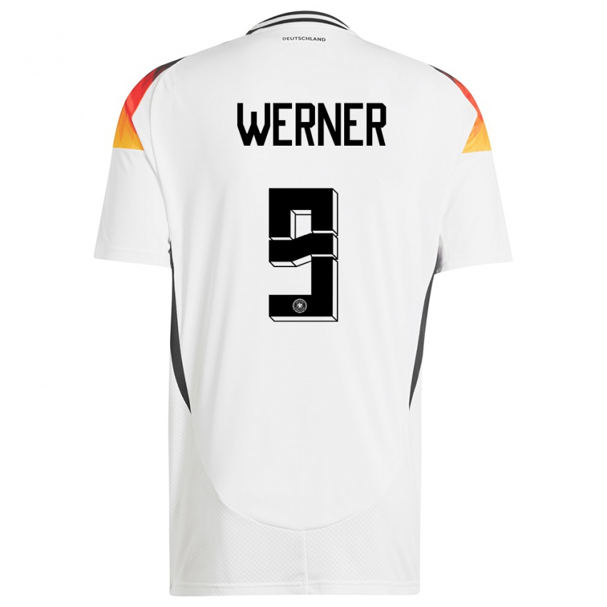 Kinder Deutschland Timo Werner #9 Weiß Heimtrikot Trikot 24-26 T-Shirt Schweiz