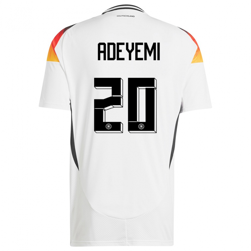Kinder Deutschland Karim Adeyemi #20 Weiß Heimtrikot Trikot 24-26 T-Shirt Schweiz