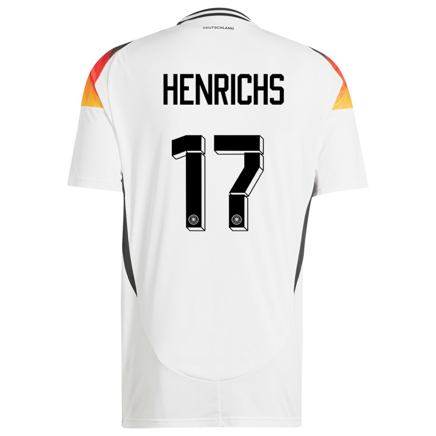 Enfant Maillot Allemagne Benjamin Henrichs #17 Blanc Tenues Domicile 24-26 T-Shirt Suisse