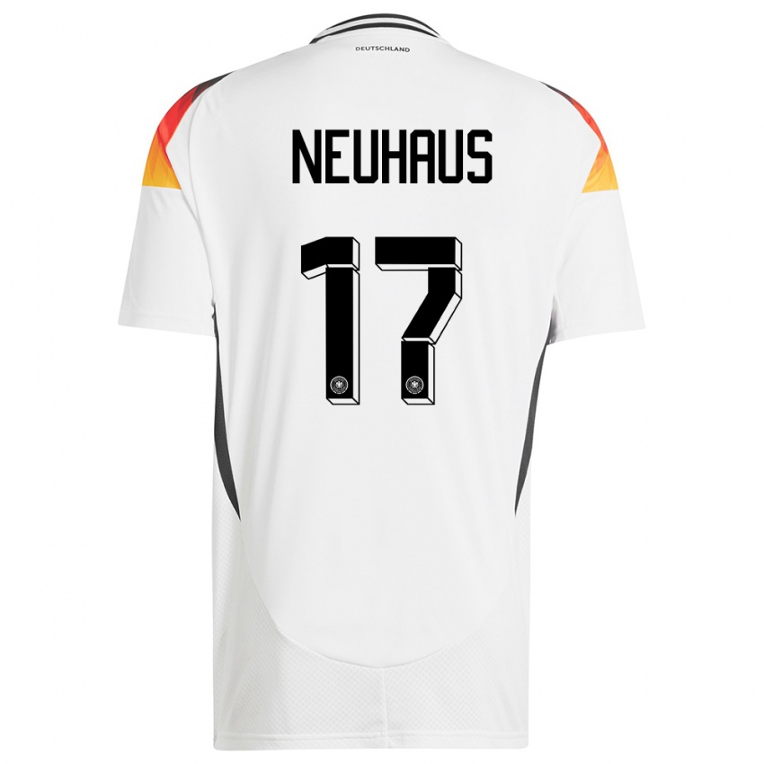 Kinder Deutschland Florian Neuhaus #17 Weiß Heimtrikot Trikot 24-26 T-Shirt Schweiz