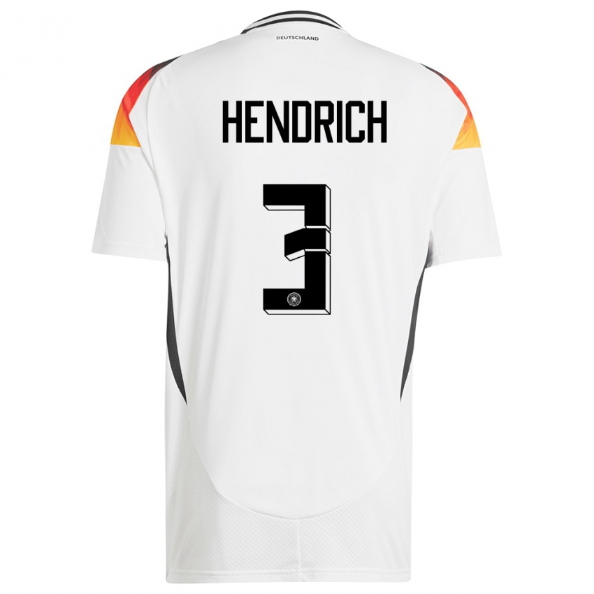Enfant Maillot Allemagne Kathrin Hendrich #3 Blanc Tenues Domicile 24-26 T-Shirt Suisse