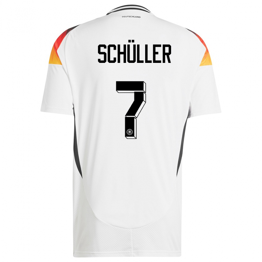 Enfant Maillot Allemagne Lea Schuller #7 Blanc Tenues Domicile 24-26 T-Shirt Suisse
