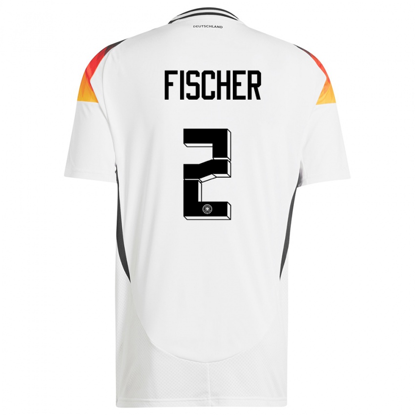 Enfant Maillot Allemagne Kilian Fischer #2 Blanc Tenues Domicile 24-26 T-Shirt Suisse