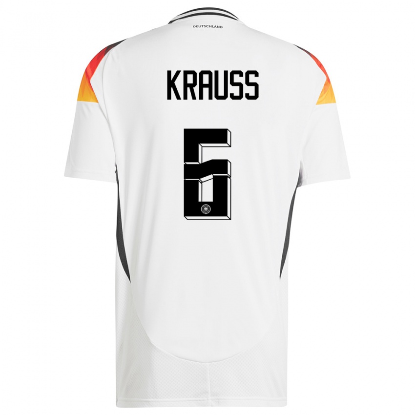 Enfant Maillot Allemagne Tom Kraub #6 Blanc Tenues Domicile 24-26 T-Shirt Suisse