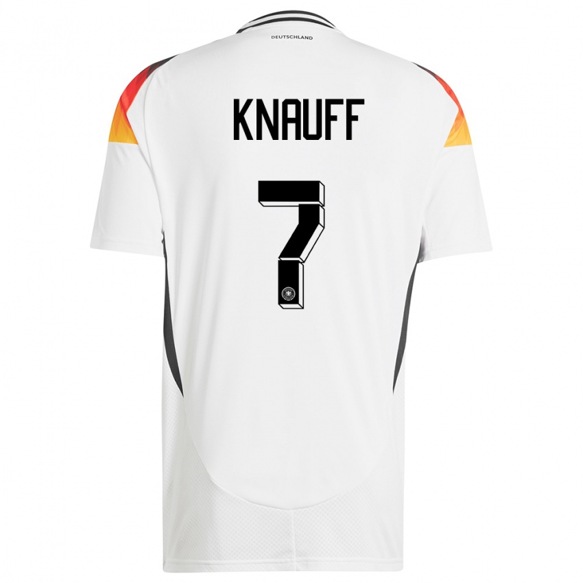 Enfant Maillot Allemagne Ansgar Knauff #7 Blanc Tenues Domicile 24-26 T-Shirt Suisse