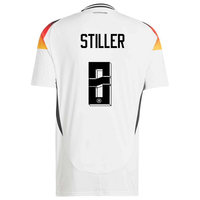 Enfant Maillot Allemagne Angelo Stiller #8 Blanc Tenues Domicile 24-26 T-Shirt Suisse