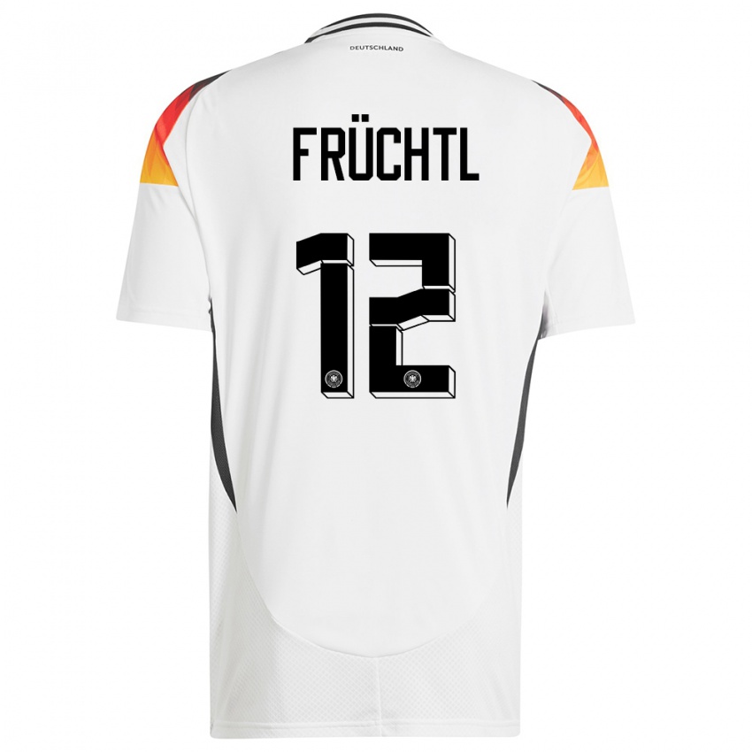 Enfant Maillot Allemagne Christian Fruchtl #12 Blanc Tenues Domicile 24-26 T-Shirt Suisse