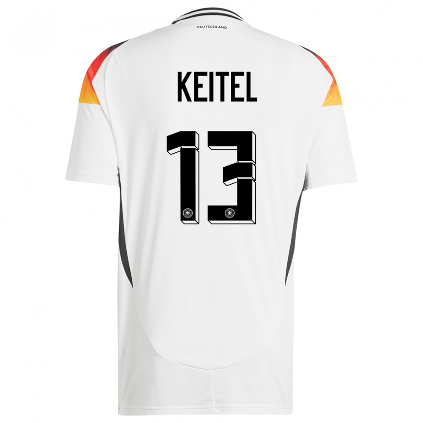 Enfant Maillot Allemagne Yannik Keitel #13 Blanc Tenues Domicile 24-26 T-Shirt Suisse