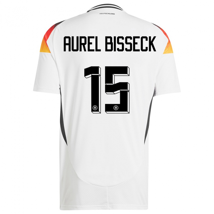 Kinder Deutschland Yann Aurel Bisseck #15 Weiß Heimtrikot Trikot 24-26 T-Shirt Schweiz
