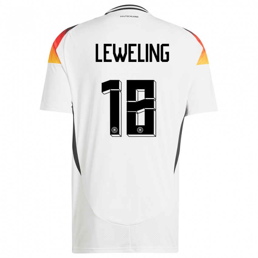 Kinder Deutschland Jamie Leweling #18 Weiß Heimtrikot Trikot 24-26 T-Shirt Schweiz