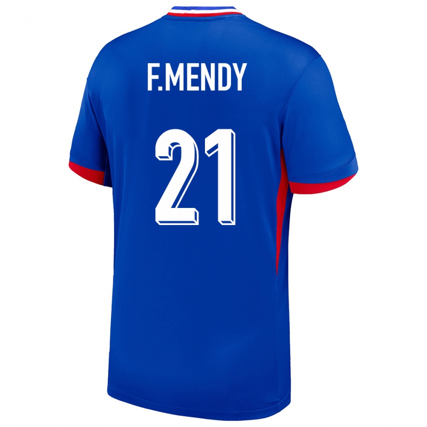 Enfant Maillot France Ferland Mendy #21 Bleu Tenues Domicile 24-26 T-Shirt Suisse